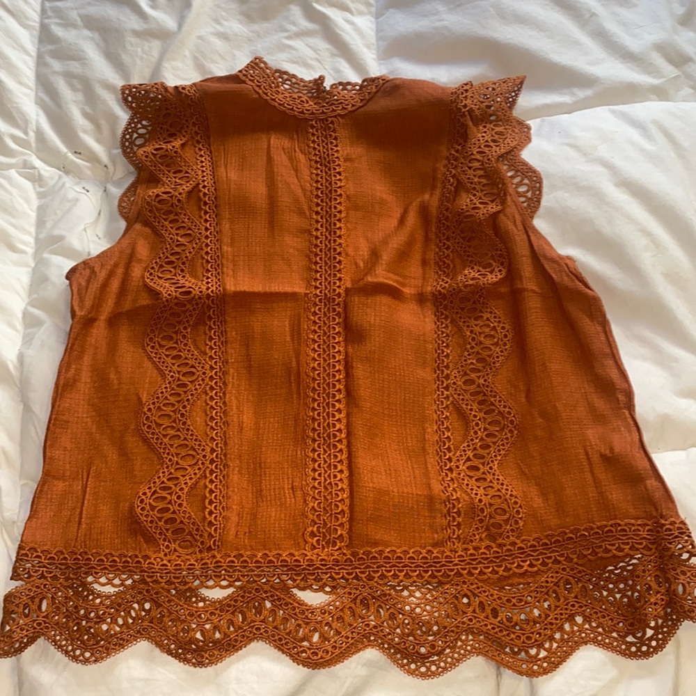 Burnt orange blouse tank top